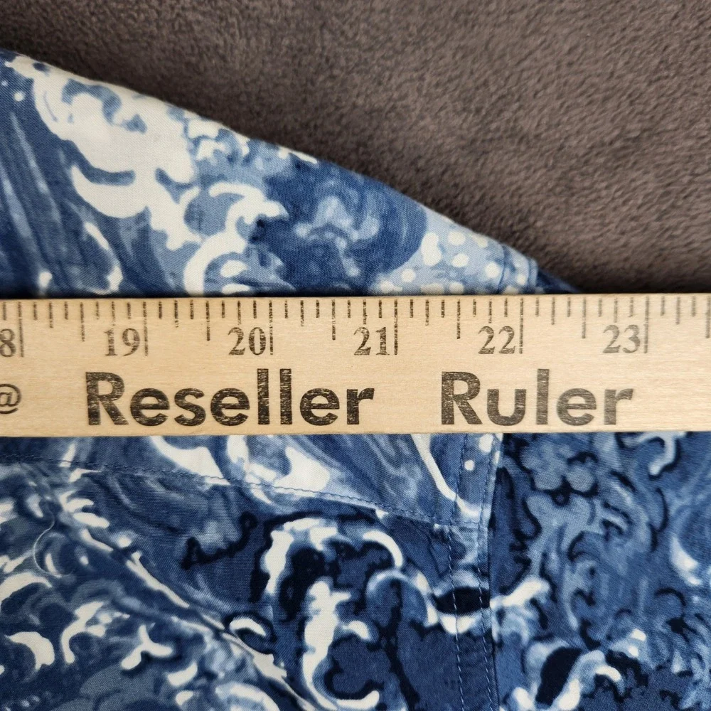 Levis Classic Camp Shirt Mens XXL Blue Waves Print Relaxed Fit Short Sleeve